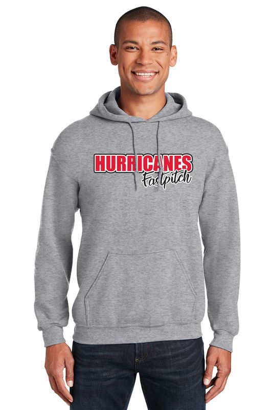 Adult SportTek Cotton Blend Hooded Sweatshirt - Black/ Light Grey