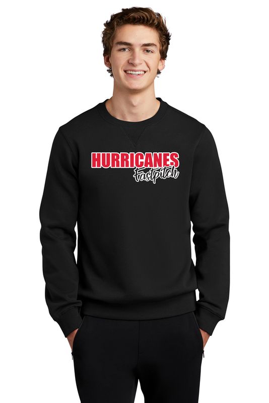 Adult SportTek Cotton Blend Crewneck Sweatshirt - Black/ Grey