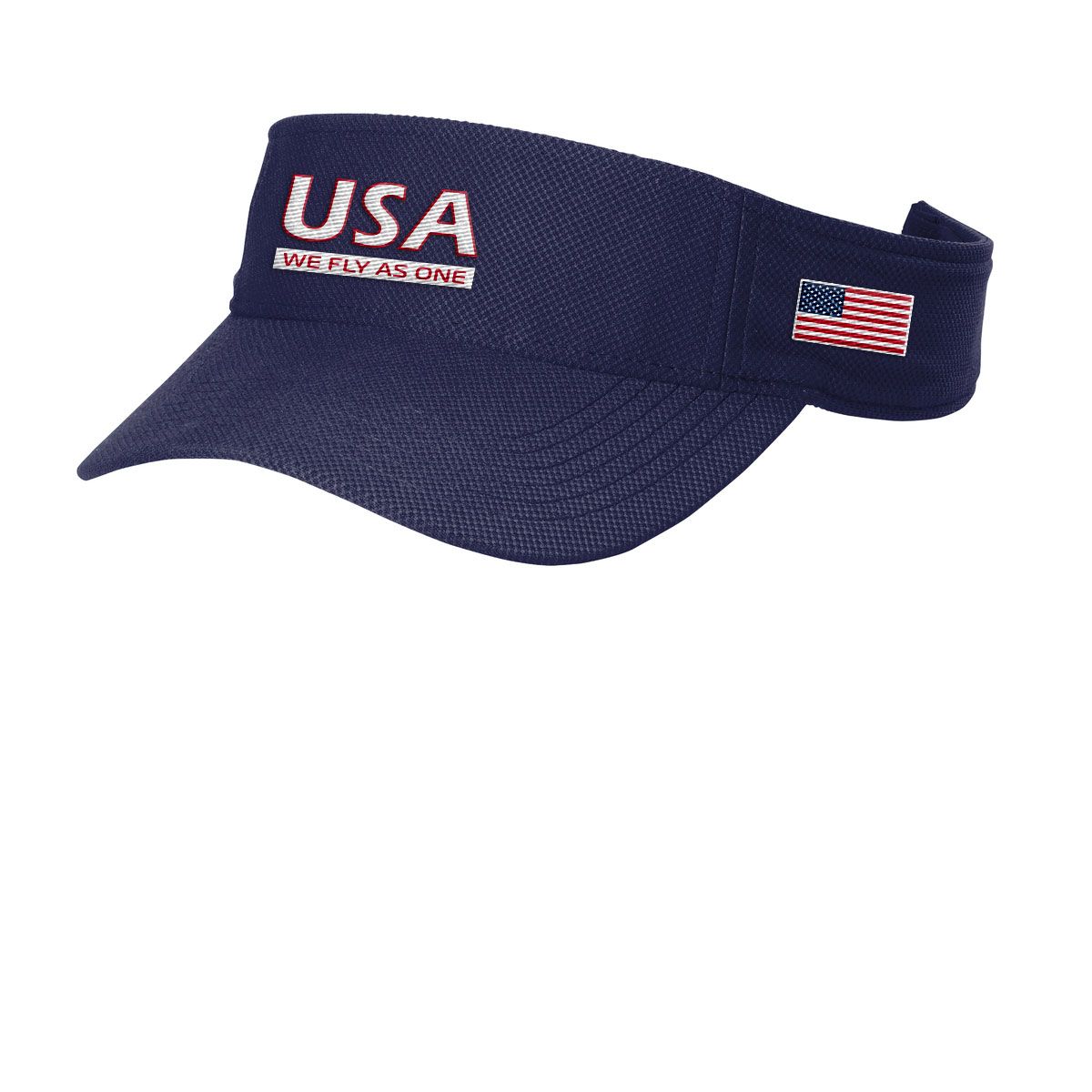 Sport Tek Visor- Navy, White, Red