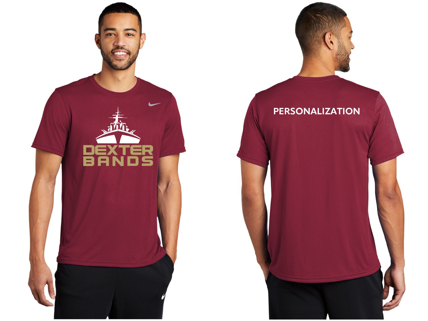 Nike Short Sleeve Performance T-Shirt - Maroon, Black, Carbon Heather