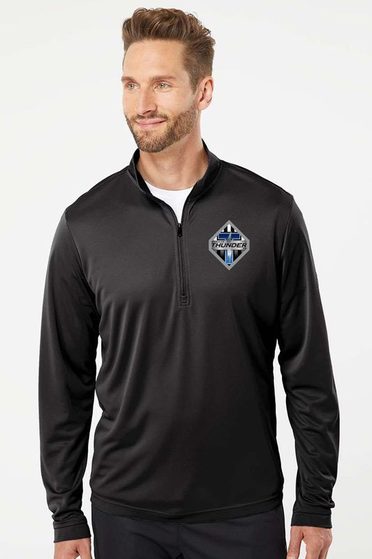 Adidas - Lightweight Quarter-Zip Pullover -Black/ Grey