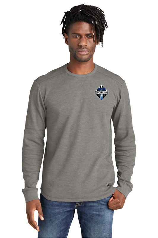 Unisex New Era Heritage Blend Long Sleeve Crew Tee- Black, Grey