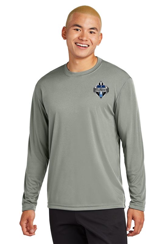 Adult Long Sleeve Performance- Black, Grey Concrete