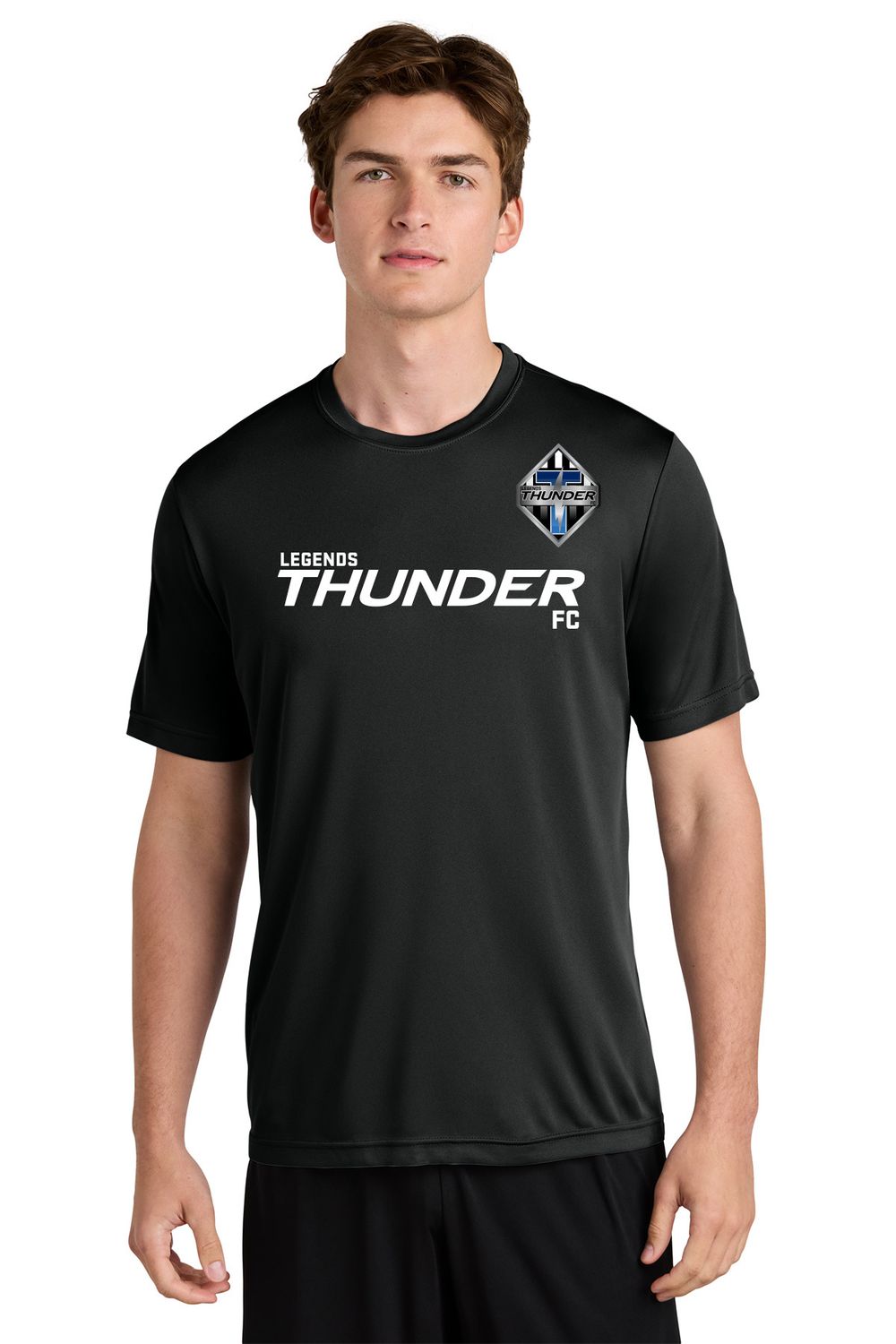 Adult Short Sleeve Performance Tee- Black, Grey Concrete
