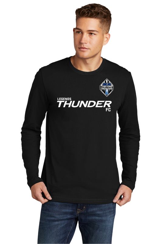 Adult Next Level Apparel Cotton Long Sleeve Tee- Black, Heather Grey