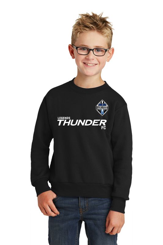 Youth Cotton Crewneck-Black/Athletic Grey