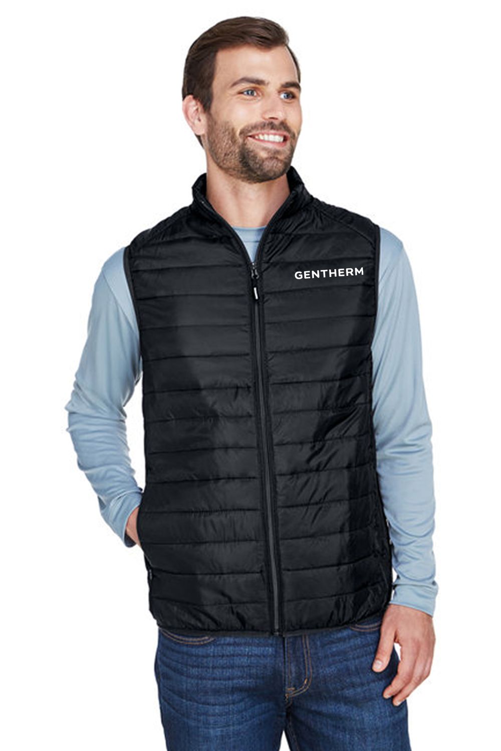 CORE365 Men's Prevail Packable Puffer Vest - Black, Carbon
