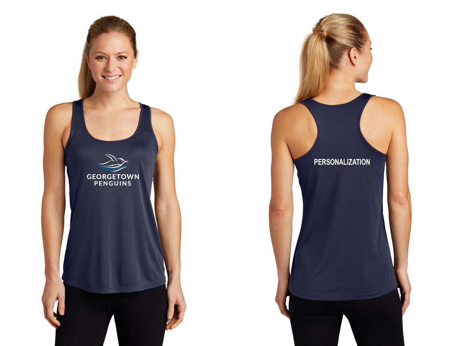 Ladies Sport-Tek Performance Racerback Tank- Navy, White, Iron Grey