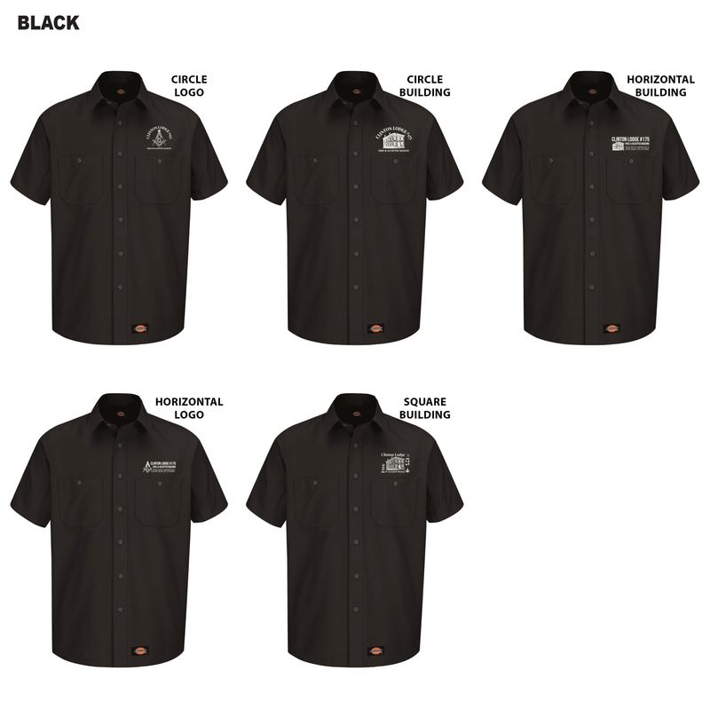 Dickies Short Sleeve Work Shirt (Tall sizes available)- Black, Charcoal, Navy, Khaki, Light Blue, Silver