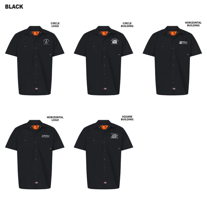 Dickies Industrial Short Sleeve Work Shirt (Tall sizes available)- Black, Charcoal, Dark Navy, Desert Sand, Graphite Gray, Light Blue