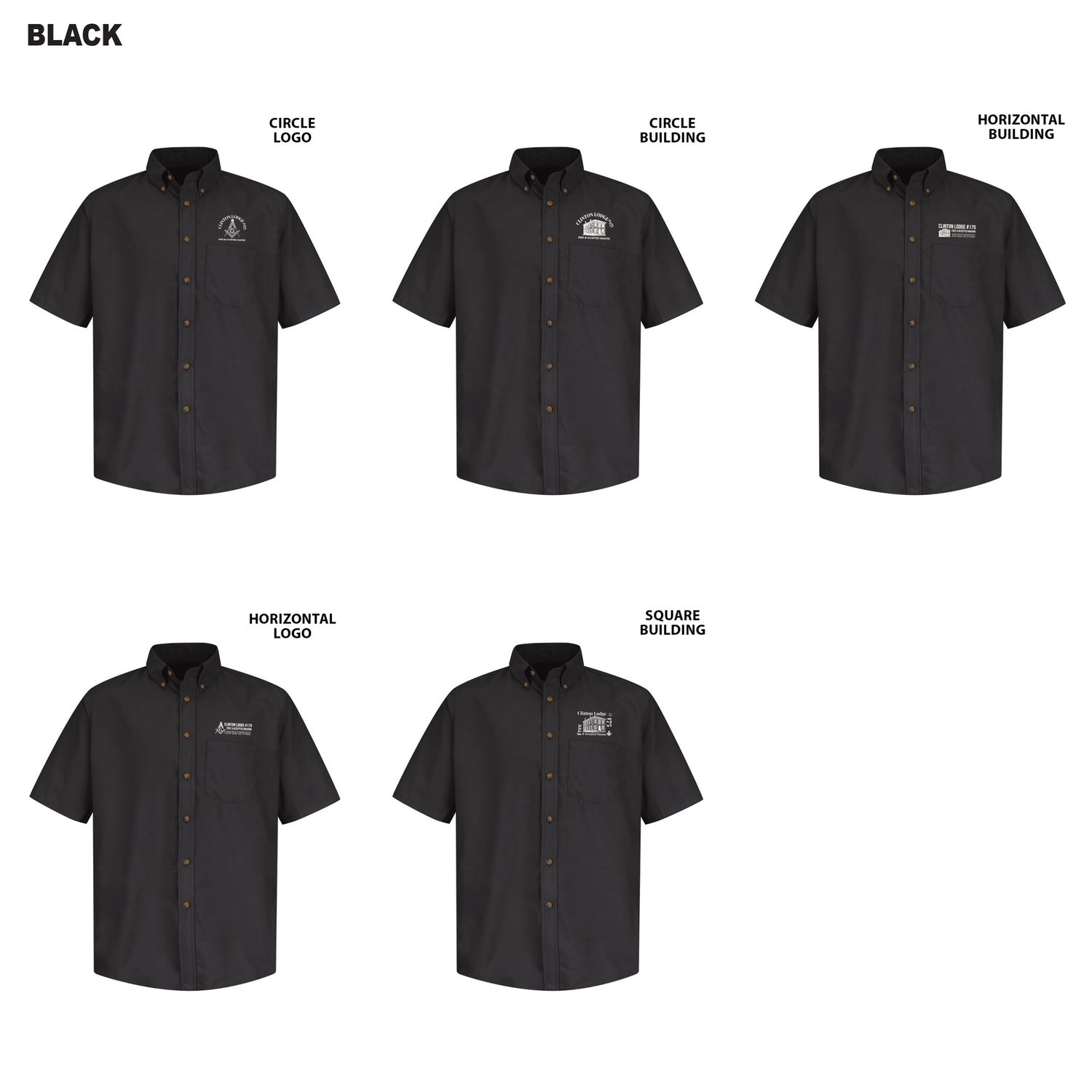 Red Kap Poplin Short Sleeve Dress Shirt (Tall sizes available)- Black, Light Blue, Silver