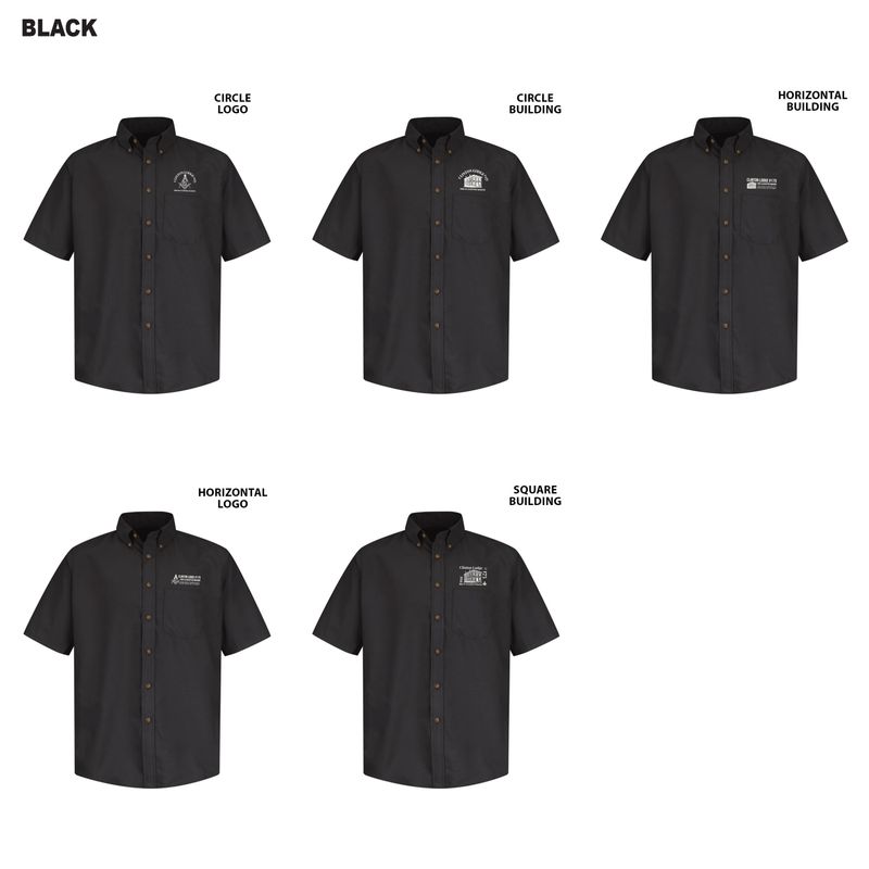 Red Kap Poplin Short Sleeve Dress Shirt (Tall sizes available)- Black, Light Blue, Silver