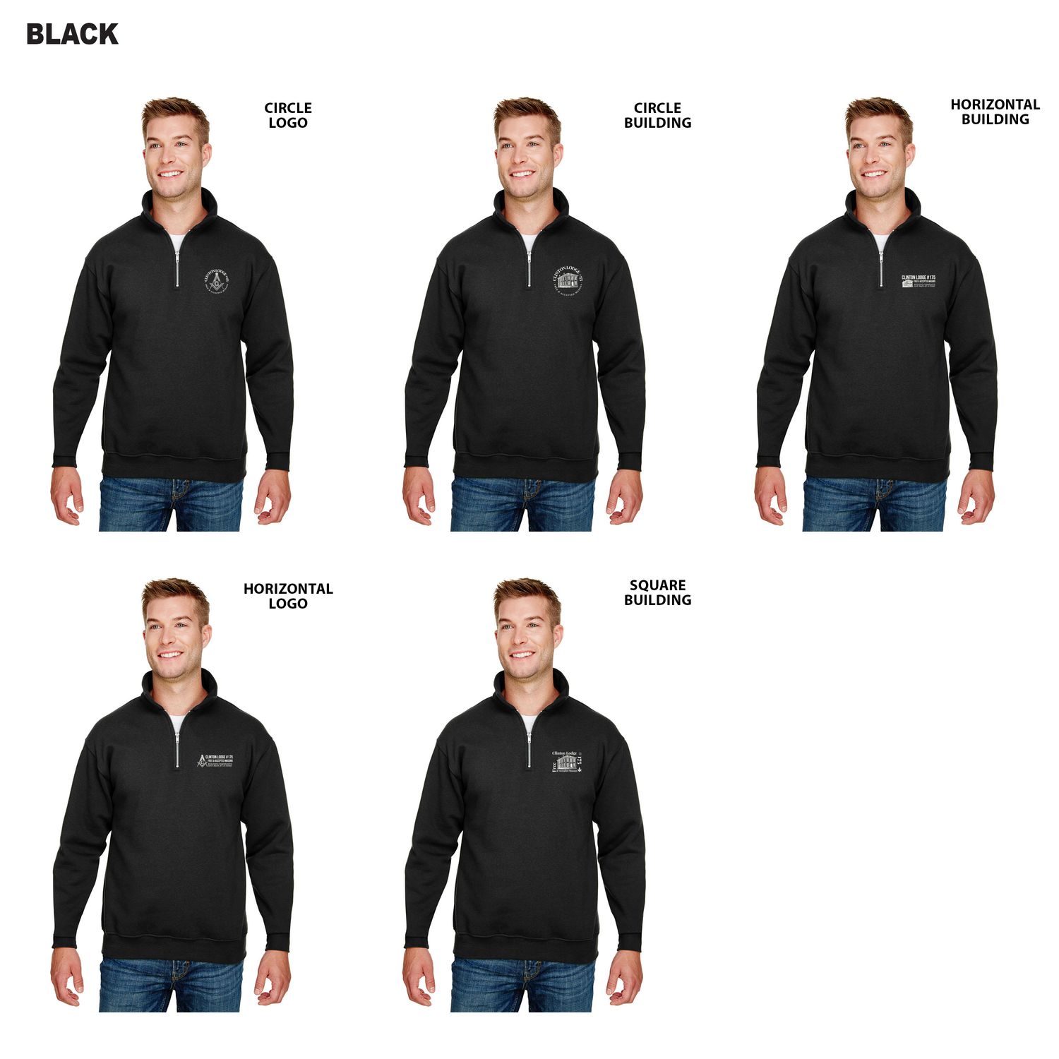 Bayside- USA Made Quarter Zip Pullover Sweatshirt- Black, Charcoal, Charcoal Heather, Dark Ash, Navy