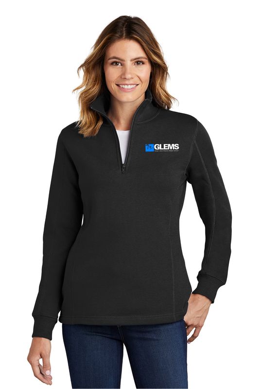 Ladies' 1/4 Zip Sweatshirt- Navy, Royal, Light Grey, Black