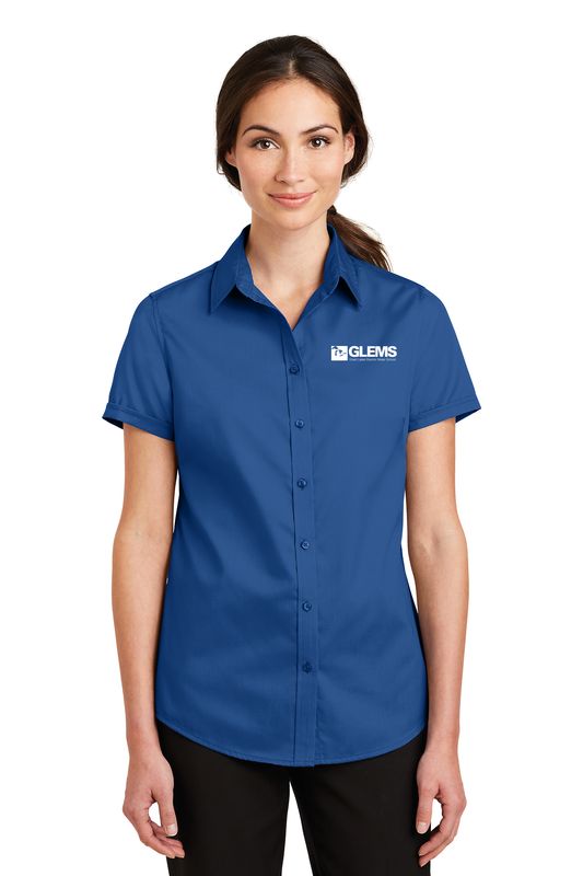 Women's Superpro Twill Short Sleeve Shirt- Black,  Grey, Navy, Royal Blue