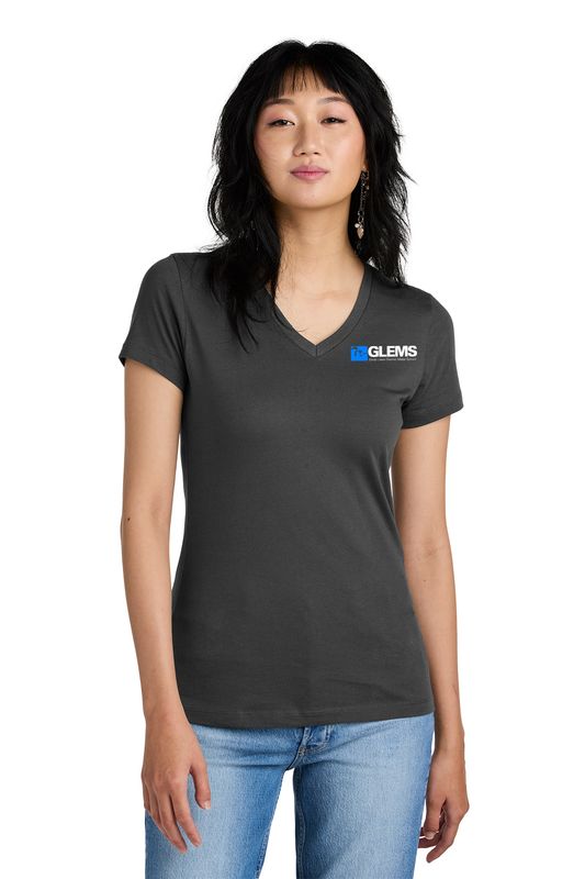 District Women’s Perfect Weight V-Neck Tee- Charcoal, Bright Blue, Navy, Black