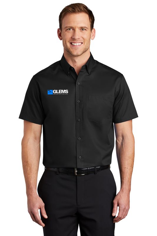 Men's Short Sleeve Button Up- Black, Grey, Navy, Royal Blue