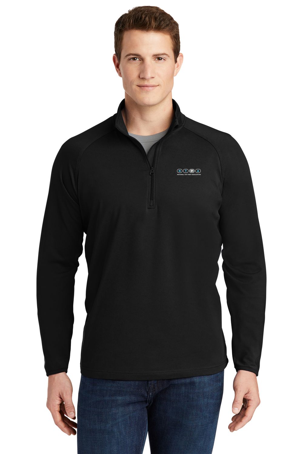 Adult Men's Stretch 1/4 Zip- Black, Navy