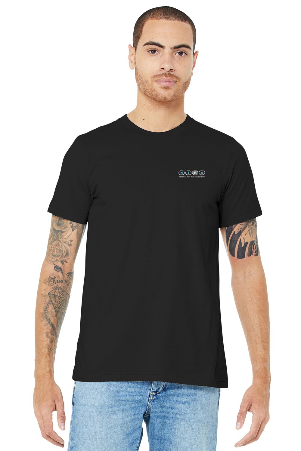 Short Sleeve Cotton Tee - Black, Navy