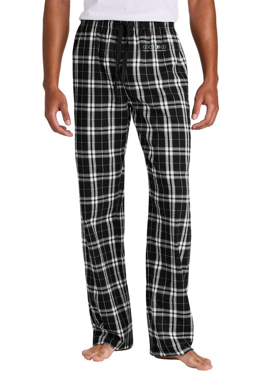 Unisex Flannel Plaid Pant -Black, Red