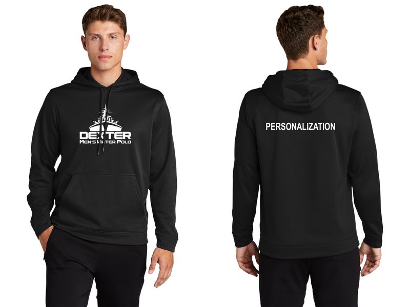 Unisex Performance Fleece Hooded Pullover - Black, Maroon