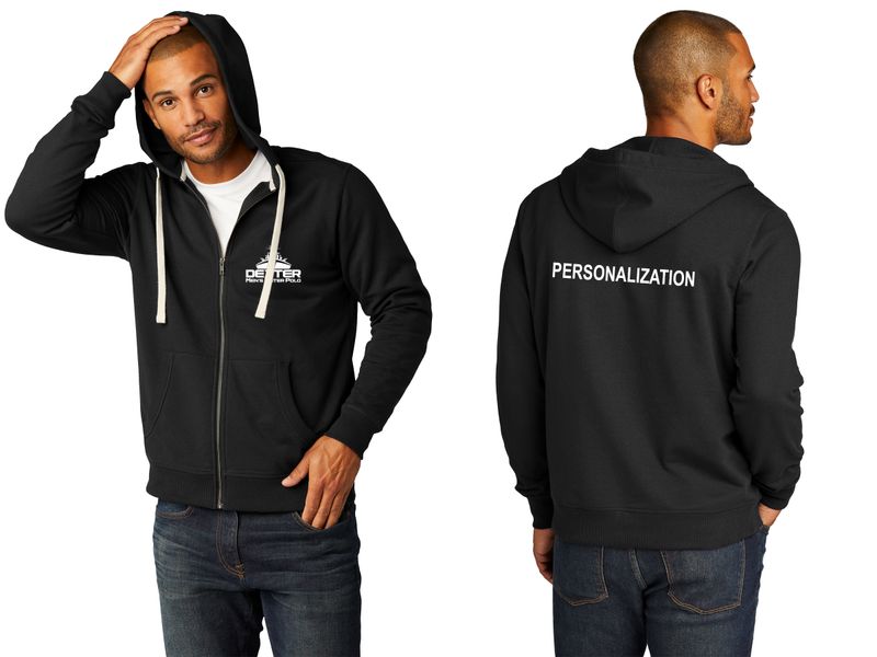 Unisex Full-zip Hooded Sweatshirt- Black, Maroon