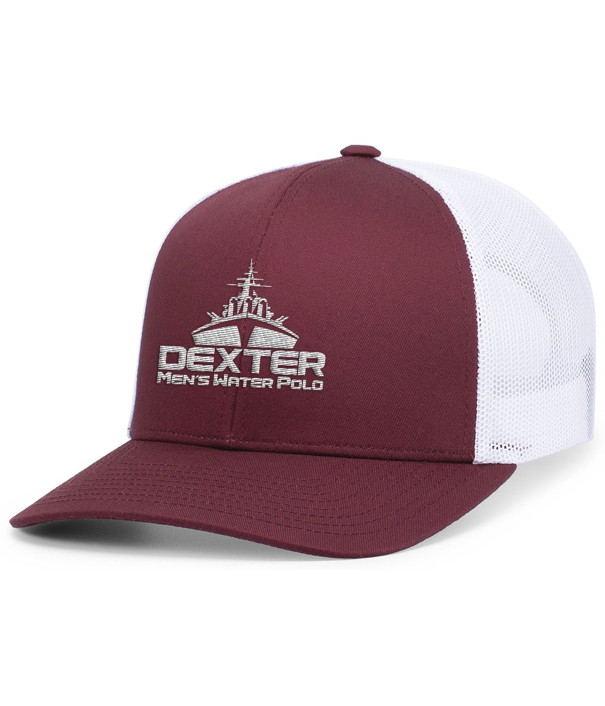 Trucker Snapback Cap (OSFA) - Maroon/White