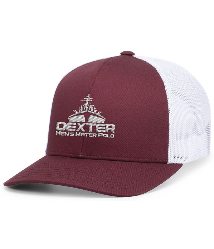 Trucker Snapback Cap (OSFA) - Maroon/White
