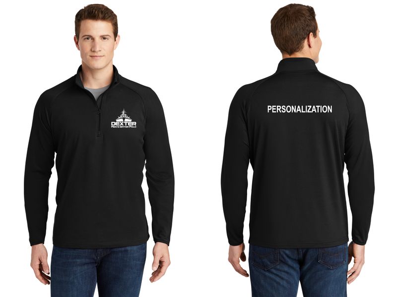 Unisex Stretch 1/2-Zip Pullover - Black, Maroon