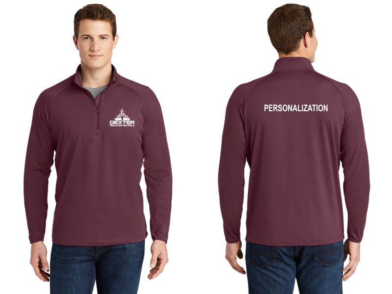 Unisex Stretch 1/2-Zip Pullover - Black, Maroon