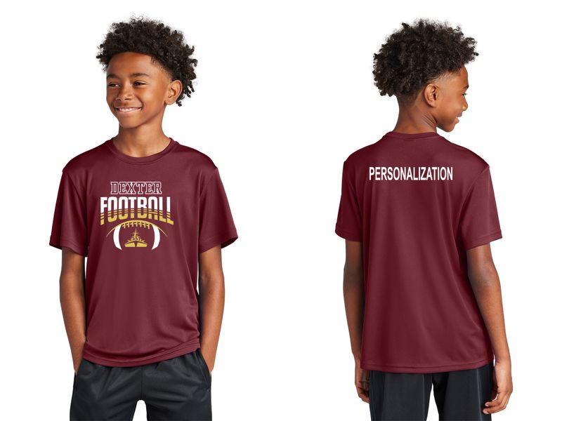 Youth Unisex Performance Tee : Maroon, Black