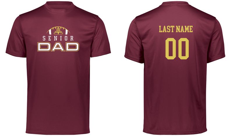 SENIOR DAD T-SHIRT:  Soft Cotton T-Shirt - Black, Maroon