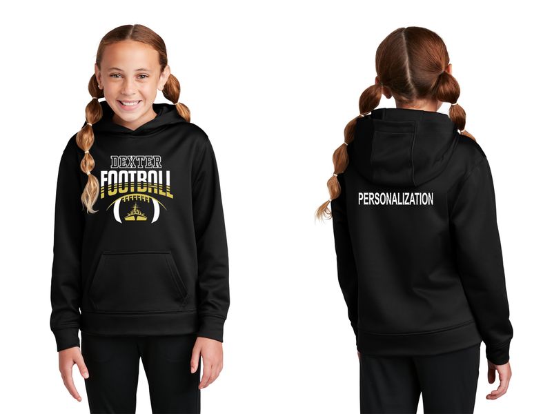 Youth Performance Fleece Hooded Pullover -Black