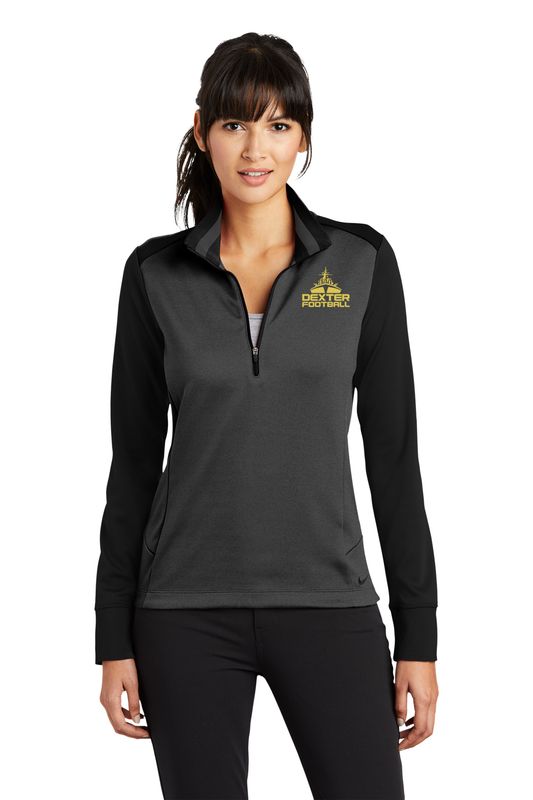 Nike Ladies Dri-FIT 1/2-Zip Cover-Up -Anthracite Heather/Black