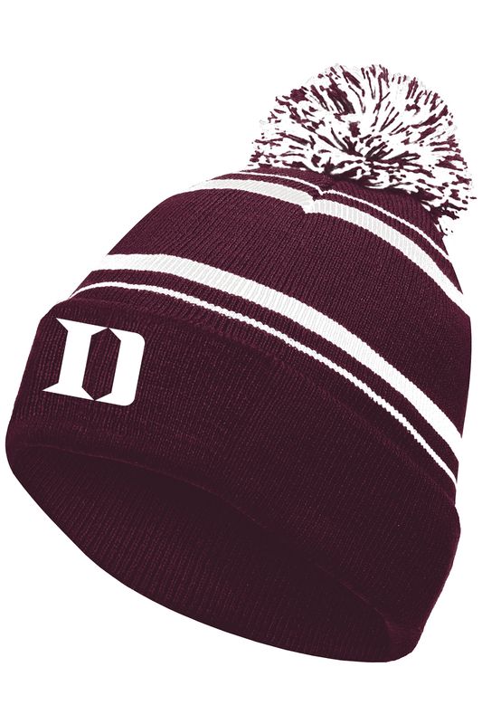 Homecoming Pom Beanie- Maroon, Black