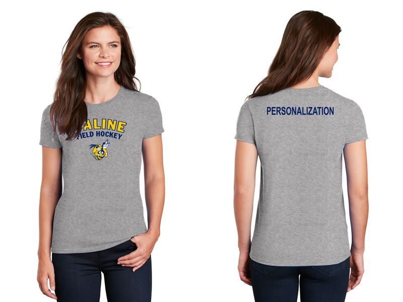 Ladies Basic Cotton Tee-Navy or Heather Grey
