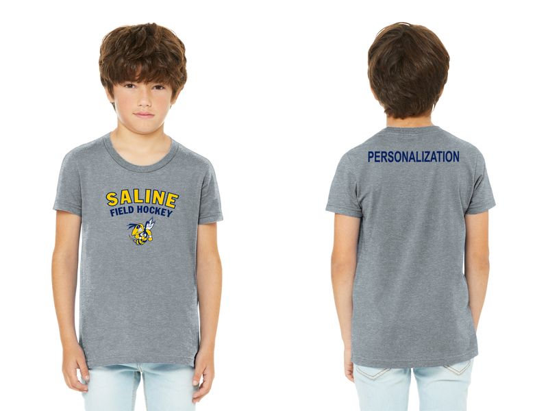 Youth CVC Heathered Short Sleeve Tee - Grey or Navy