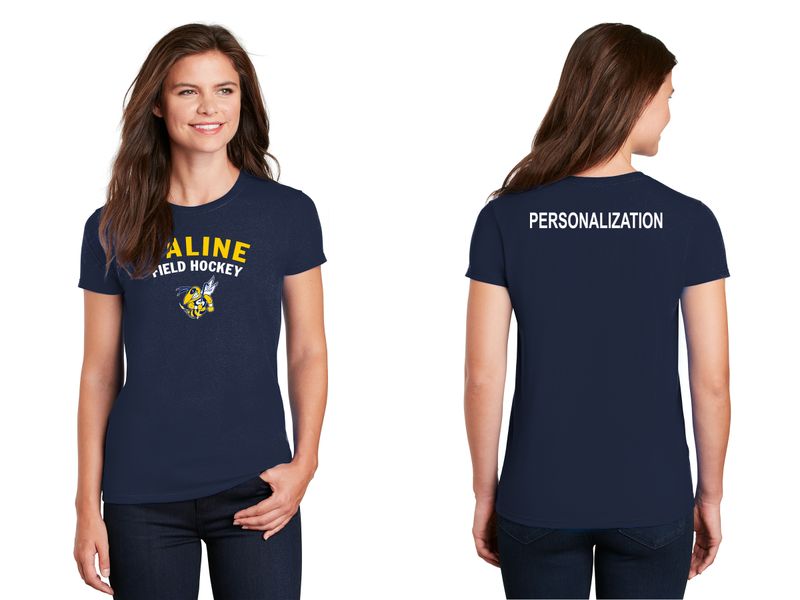 Ladies Football Tee-Navy or Heather Grey
