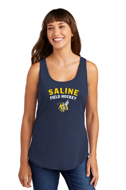 Ladies Core Cotton Tank Top -Navy/Heather Grey