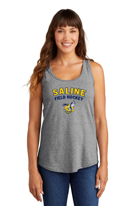Ladies Core Cotton Tank Top -Navy/Heather Grey