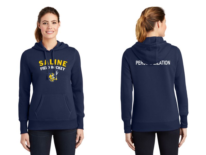 Ladies Pullover Hooded Sweatshirt -Navy