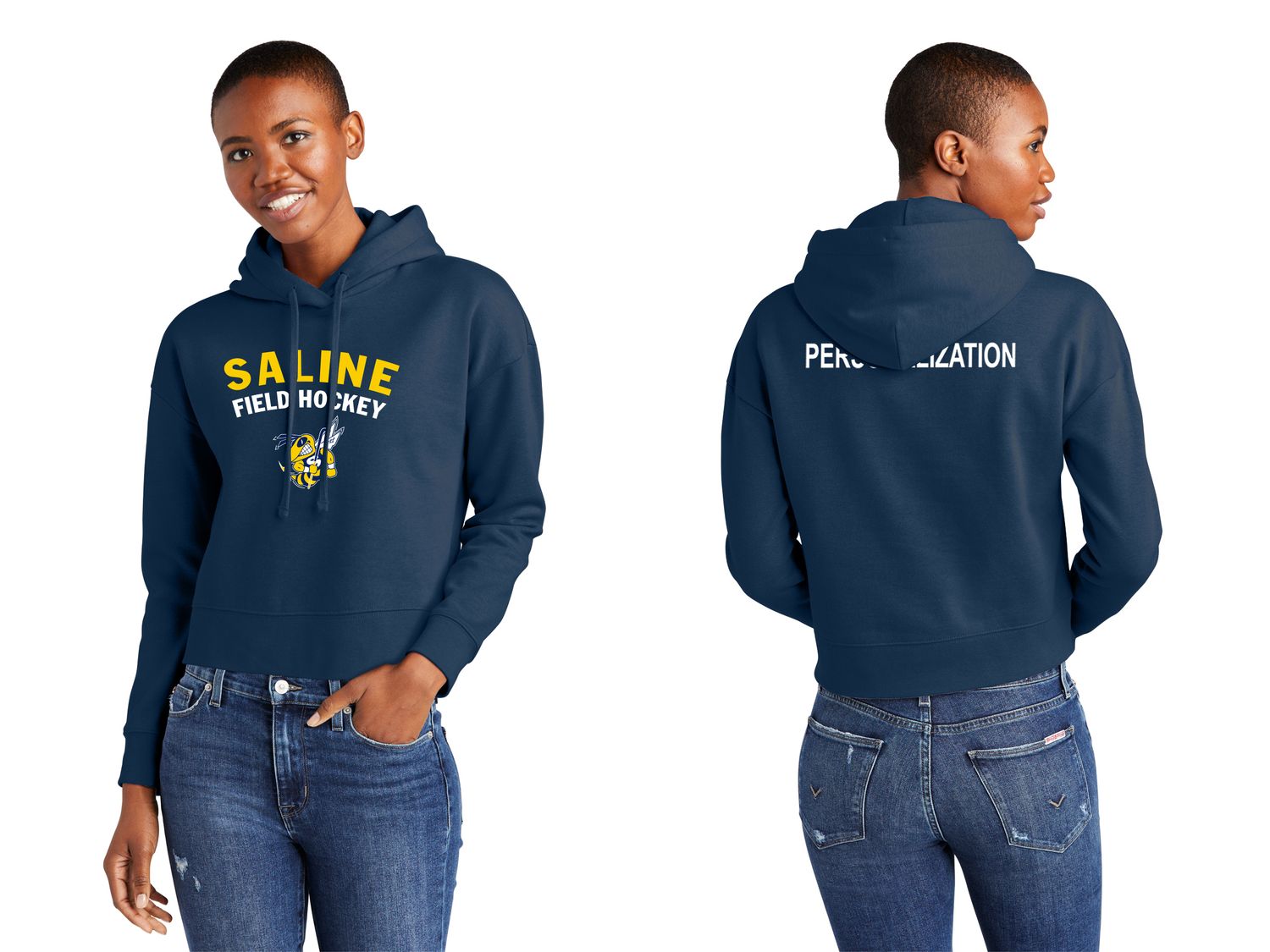 Women’s V.I.T Fleece Cropped Hoodie- Navy