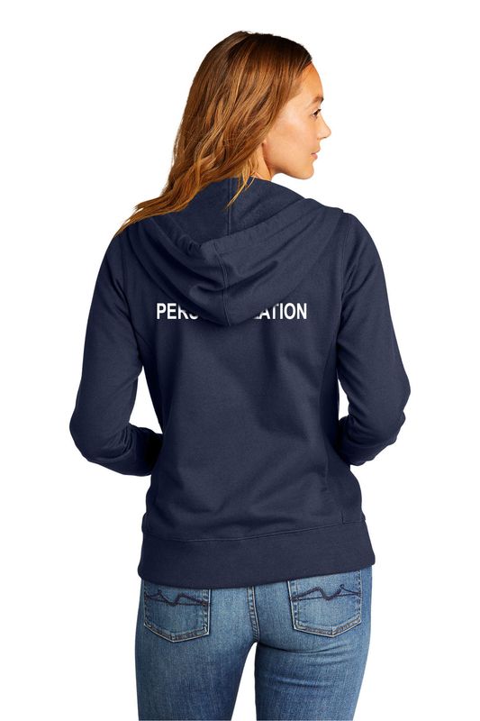 Women's Full Zip Fleece Hoodie- Navy or Heather Grey