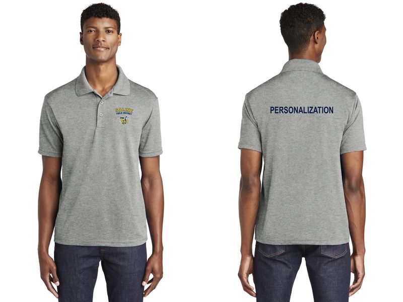 Unisex Racer Mesh Performance Polo - Navy/Heather Grey/White