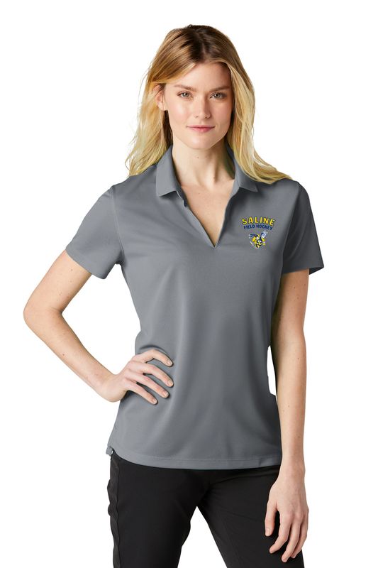 Nike Ladies Dri-FIT Micro Pique 2.0 Polo - Navy/Grey/White