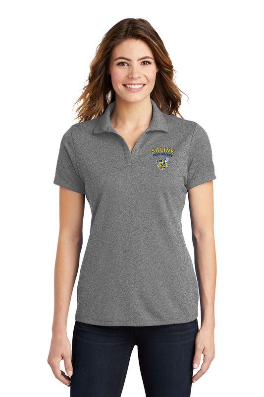 Women's Racer Mesh Performance Polo - Navy/Heather Grey/White