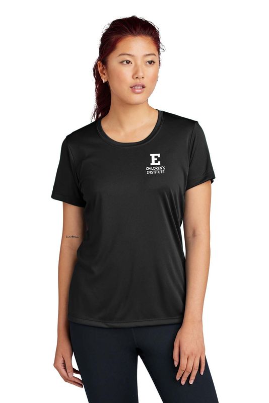 Ladies Short Sleeve Performance Tee- Black, Concrete Grey, White, Purple, Forest Green