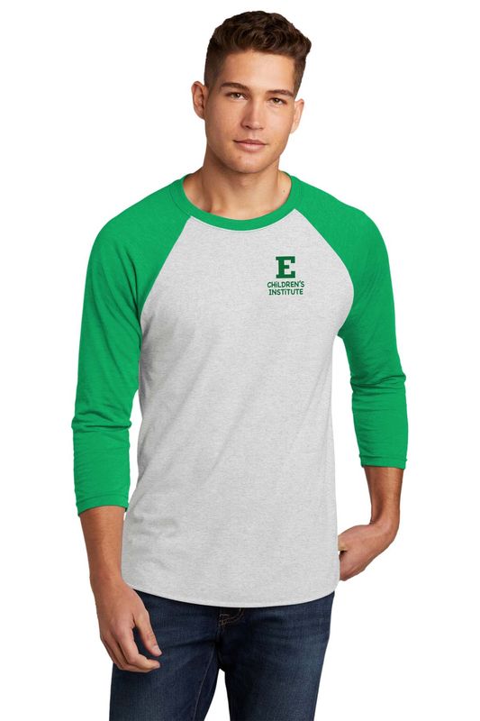 Next Level Unisex 3/4 Sleeve Triblend Tee - Envy/Heather White, Grey Heather/Heather White, Grey Heather/ Vintage Black