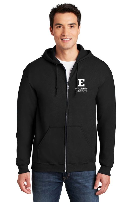 Adult Heavy Cotton Full Zip Hood - Black, Graphite, Sport Grey, White, Dark Green