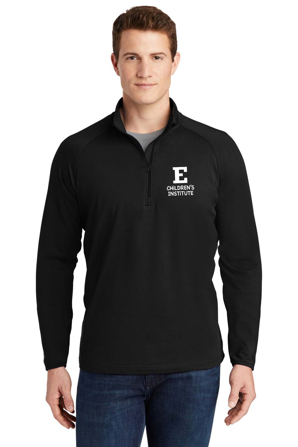 Adult Men's Stretch 1/4 Zip- Black, White, Green, Heather Grey